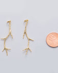 18K Gold Filled Hammered Tree Branch Geometric Charm