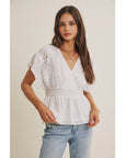 Zoie Swiss Dot Lace Peplum Blouse
