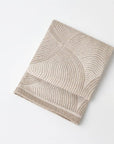 Beige Paisley Jacquard Wool Blend Throw Blanket - 50"x60"