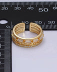 Gold Filled Clear CZ Baguette Cable Link Multiple Band Ring