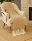 Camel Herringbone Fringed Throw Blanket - Cloth + Cabin