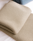 Textured Knit Throw Blanket with Fringe - Cloth + Cabin