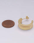 Chunky Striped Hoop Earrings - Cloth + Cabin