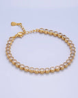 24K Gold Filled 4.5mm Clear CZ Round 7 Inch Tennis Bracelet