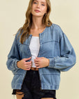 Lorena Denim Bomber Jacket - Cloth + Cabin
