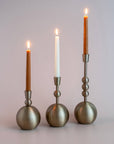 Large Stacked Orb Taper Candle Holder