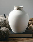 White Ceramic Modern Vase - Cloth + Cabin