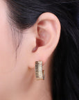 Chunky Striped Hoop Earrings - Cloth + Cabin