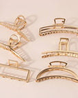 6-Pack Gold Tone Metal Hair Claws, Strong Hold_CWABE0199 - Cloth + Cabin