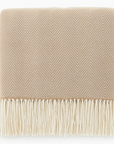 Camel Herringbone Fringed Throw Blanket - Cloth + Cabin