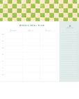 Weekly Meal Planner & Grocery List, Undated - Tablecloth