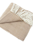 Camel Herringbone Fringed Throw Blanket - Cloth + Cabin