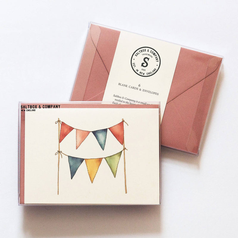 Celebration Pennants - Box of 6 Note Cards - Cloth + Cabin