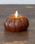 3" Bronze LED Pumpkin Candle