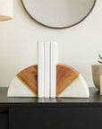Marble Wood and Brass Bookends / Set of 2 - Cloth + Cabin