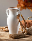 Natural Rimmed White Vase - Cloth + Cabin