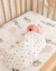 Charlie 2-pc. Farmhouse Tractor/Dot Swaddle Set