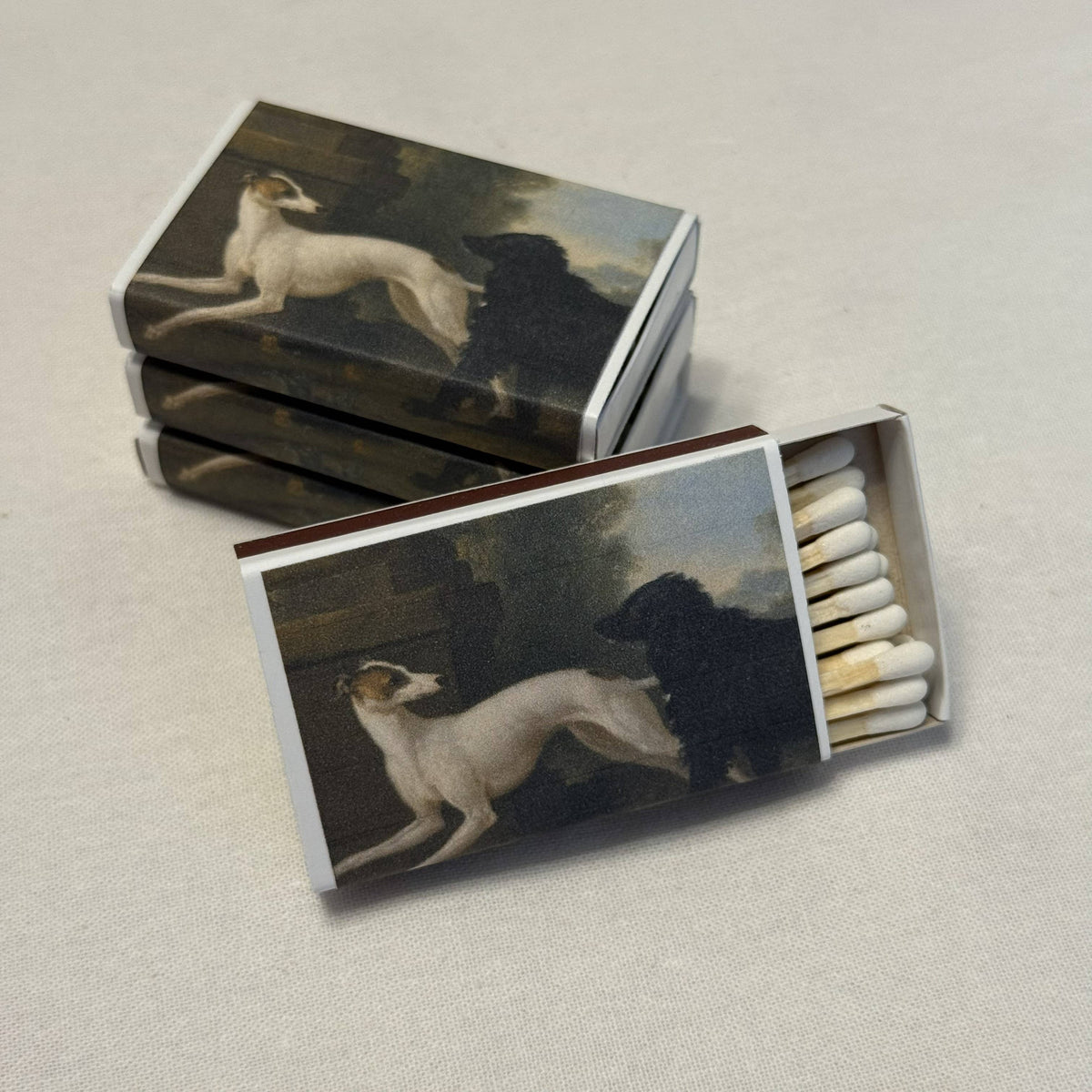 Vintage Style Dogs Running Match Box