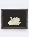 Vintage Framed Print | Antique Swan Painting A36 - Cloth + Cabin