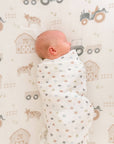 Charlie 2-pc. Farmhouse Tractor/Dot Swaddle Set