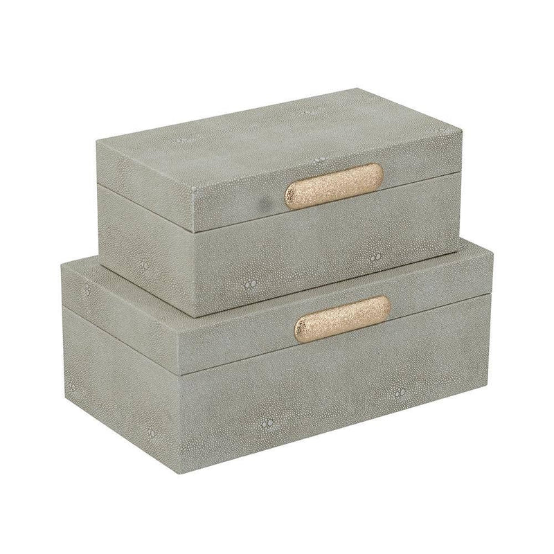 Gray Faux Leather Storage Box