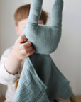 Organic Cotton Muslin Sage Bunny Lovey Blanket