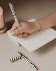 Green Floral Metal Pen Set - Cloth + Cabin