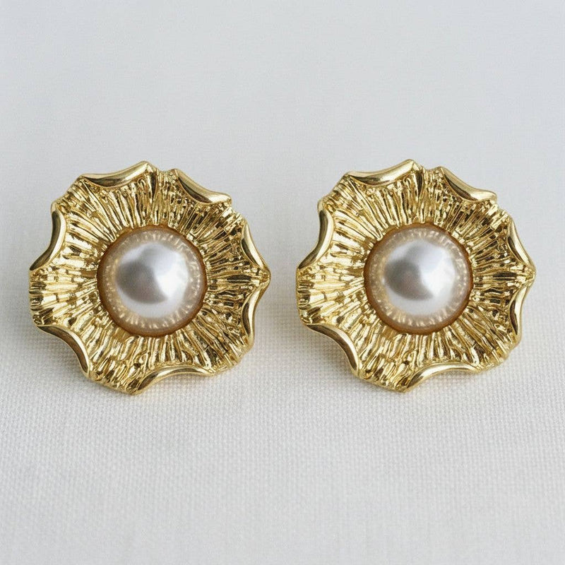 Baroque Floral Pearl Drop Earrings - Cloth + Cabin