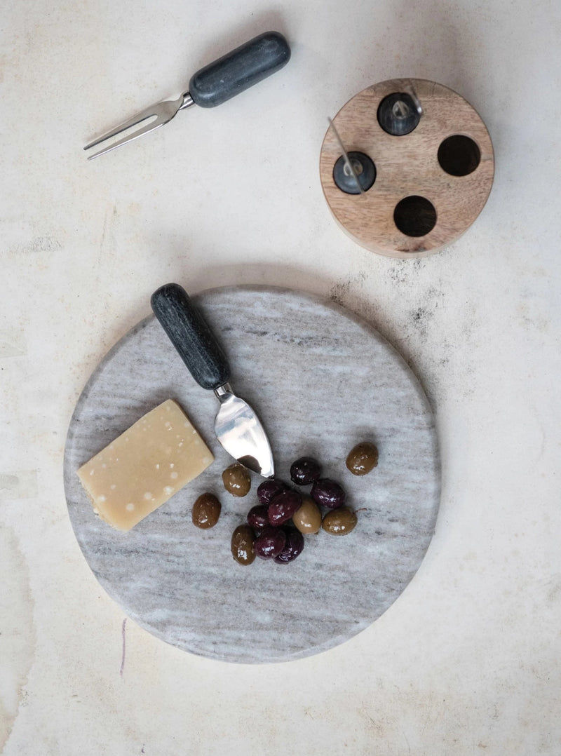 Small Round Marble Reversible Cutting Board - Cloth + Cabin