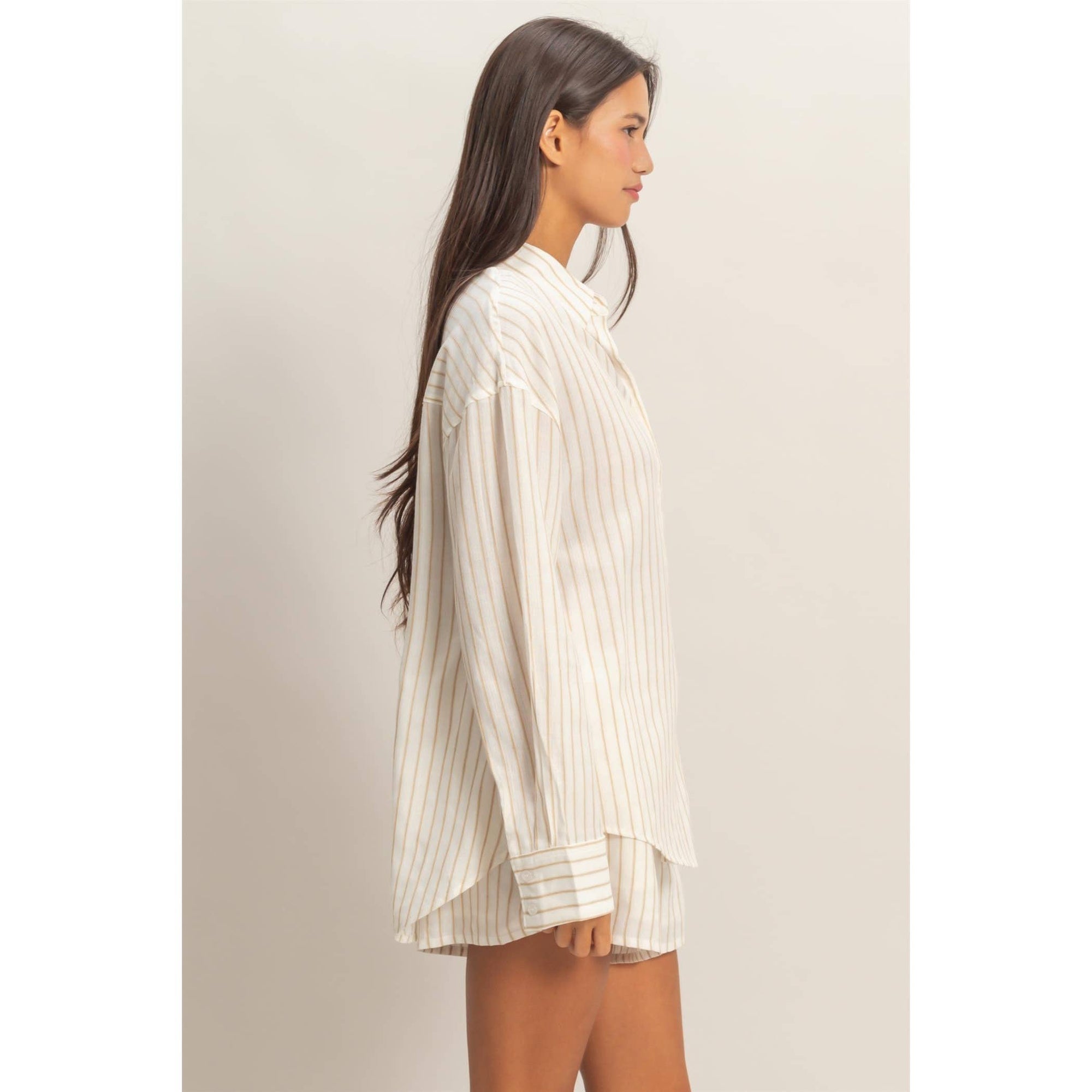 Hailee Striped Button-Up Shirt - Cloth + Cabin