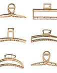 6-Pack Gold Tone Metal Hair Claws, Strong Hold_CWABE0199 - Cloth + Cabin