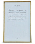 Book Page Handmade Paper Framed Sign, A.A. Milne - Cloth + Cabin