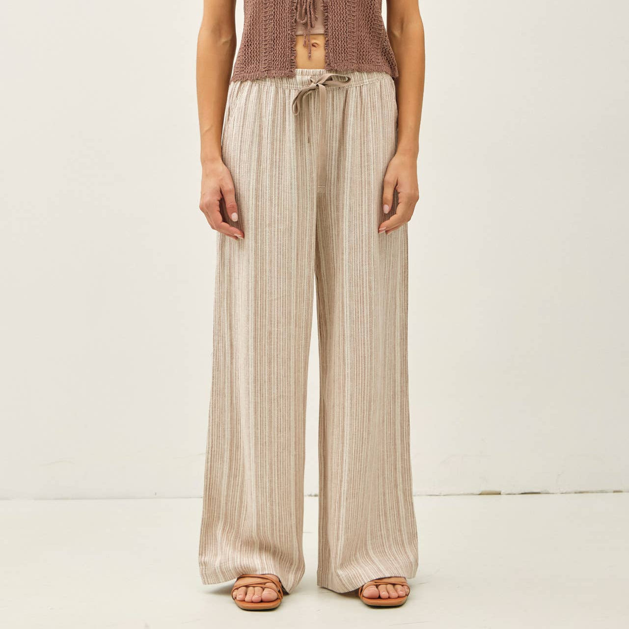 Kyra 29"  Striped Linen Pants - Cloth + Cabin