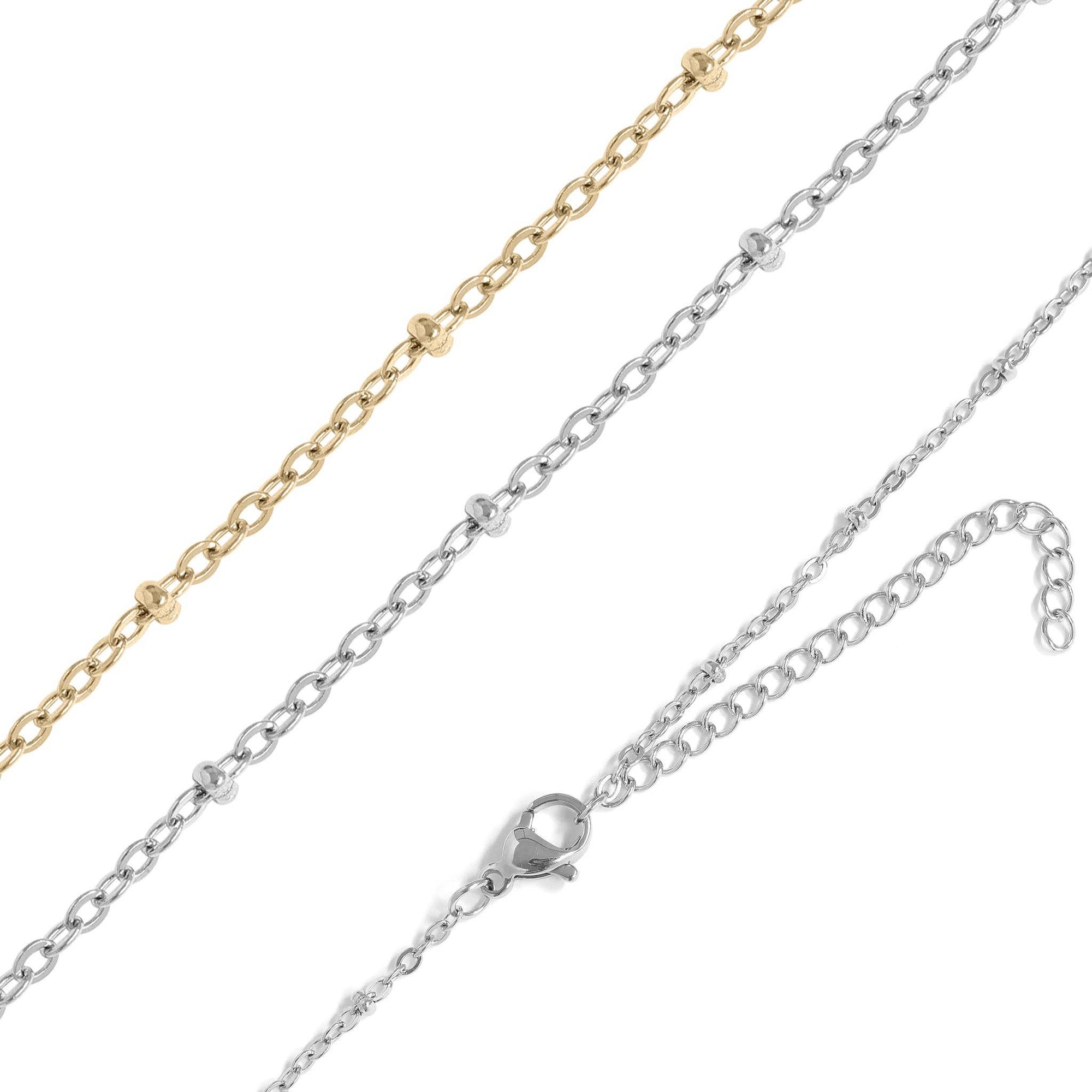 Stainless Steel Satellite Chain Necklace - Gold - Cloth + Cabin