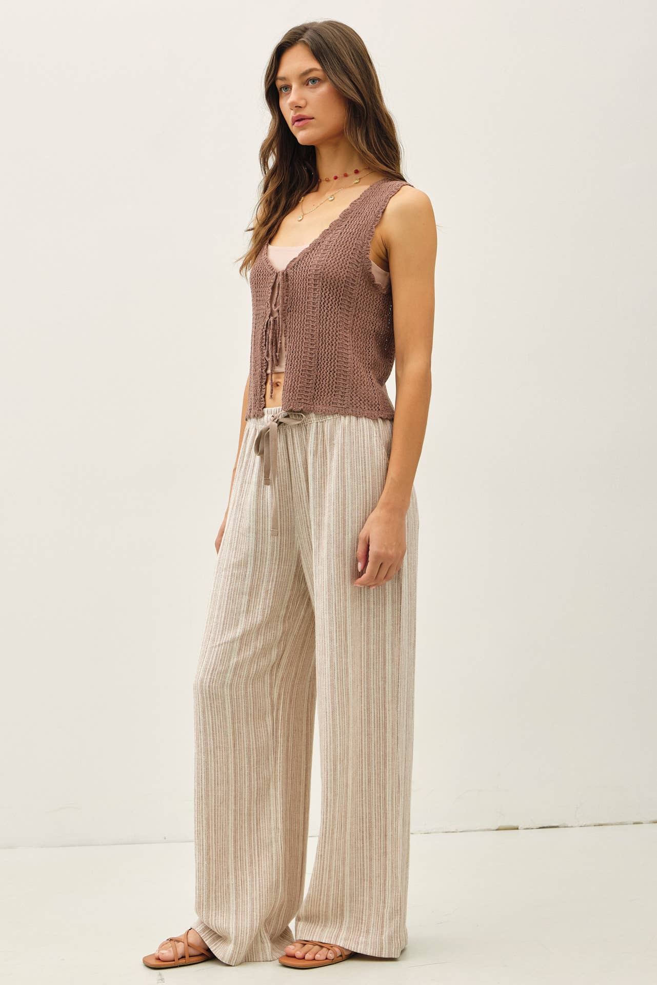 Kyra 29"  Striped Linen Pants - Cloth + Cabin