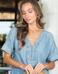 Mariana Casual Loose Denim Dress - Cloth + Cabin