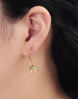 Flower Tulip Drop Stud Earrings