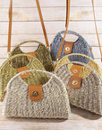 Woven Straw Top Handle Handbag - Cloth + Cabin