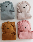 Toffee Lion Organic Cotton Muslin Lovey Blanket