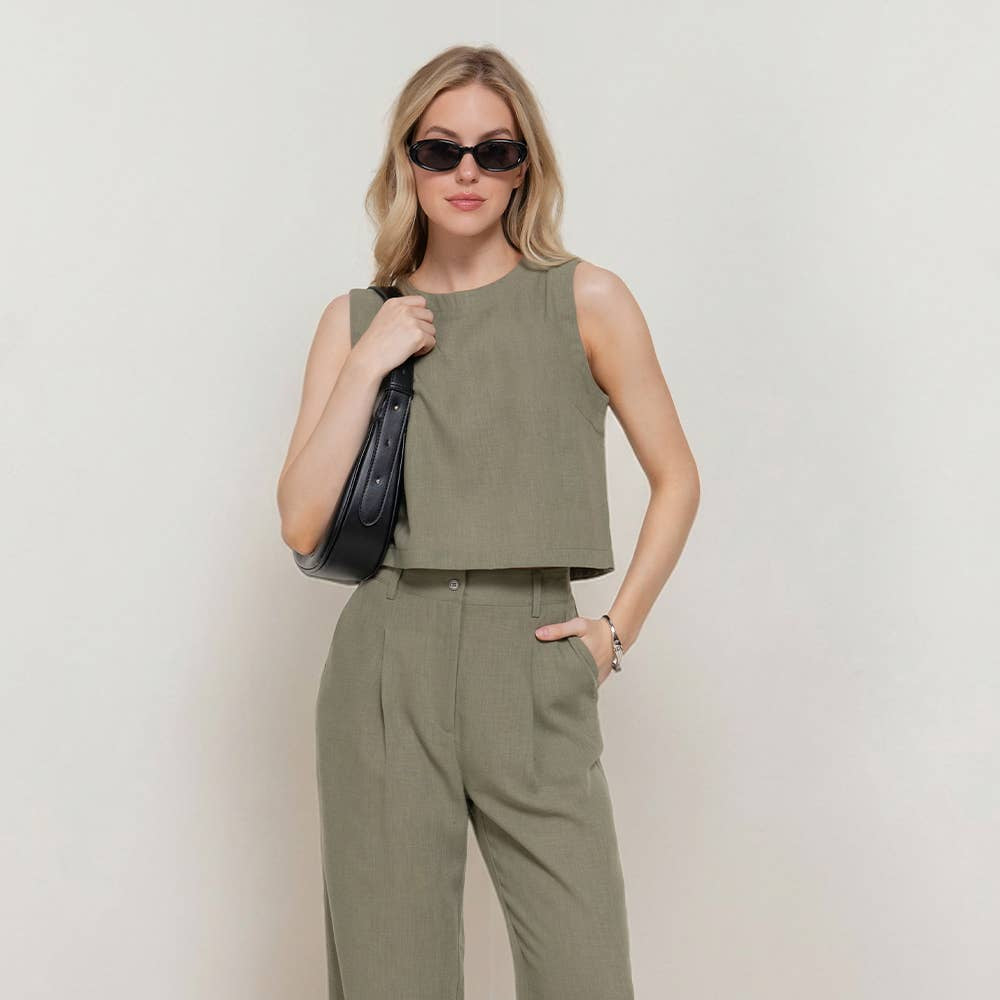 Brylee Linen Look Pants Set - Cloth + Cabin