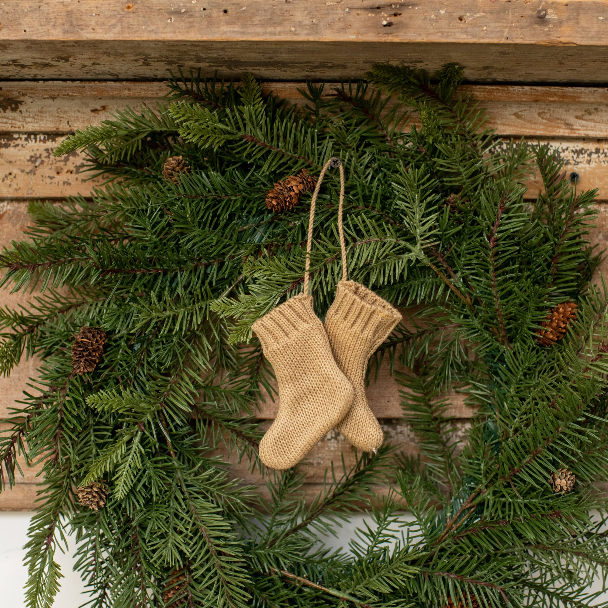 Tan Stocking Ornament - Cloth + Cabin