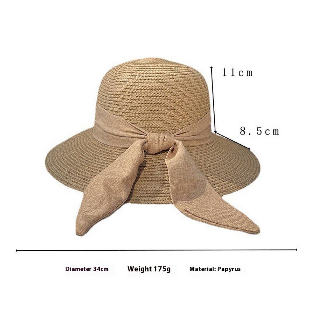 Summer Elegant Beach Bow Straw Hat_CWAH3407 - Cloth + Cabin