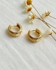 Gold Textured Huggie Hoops - Cloth + Cabin
