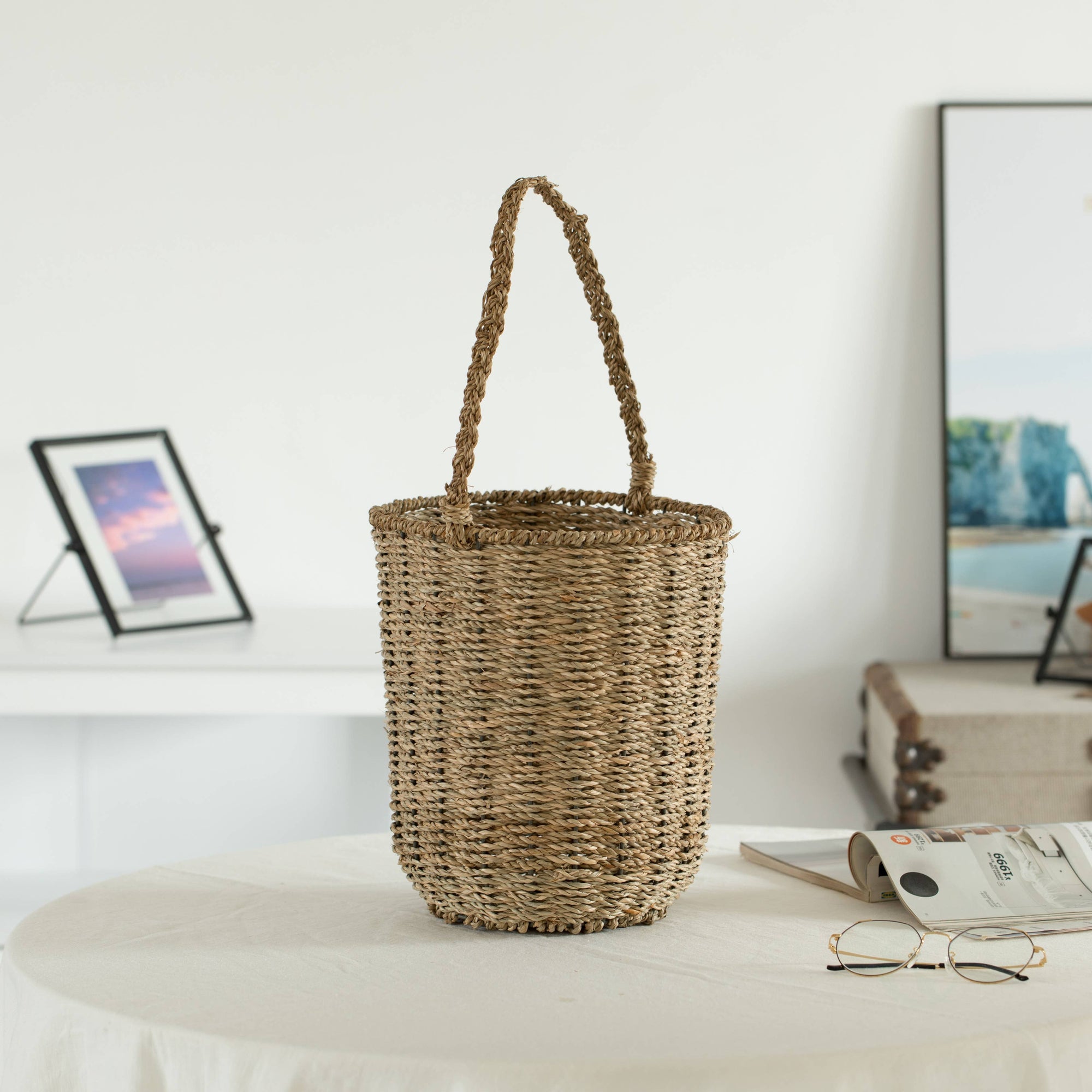 Woven Seagrass Hanging Basket - Cloth + Cabin