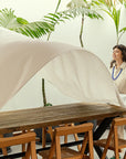 Natural Striped Tablecloth - Cloth + Cabin
