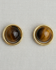 Vintage Inspired Round Tiger's Eye Studs - Cloth + Cabin