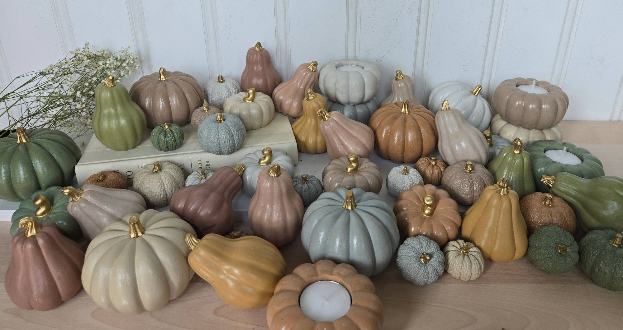 Concrete Pumpkins /  White - Cloth + Cabin