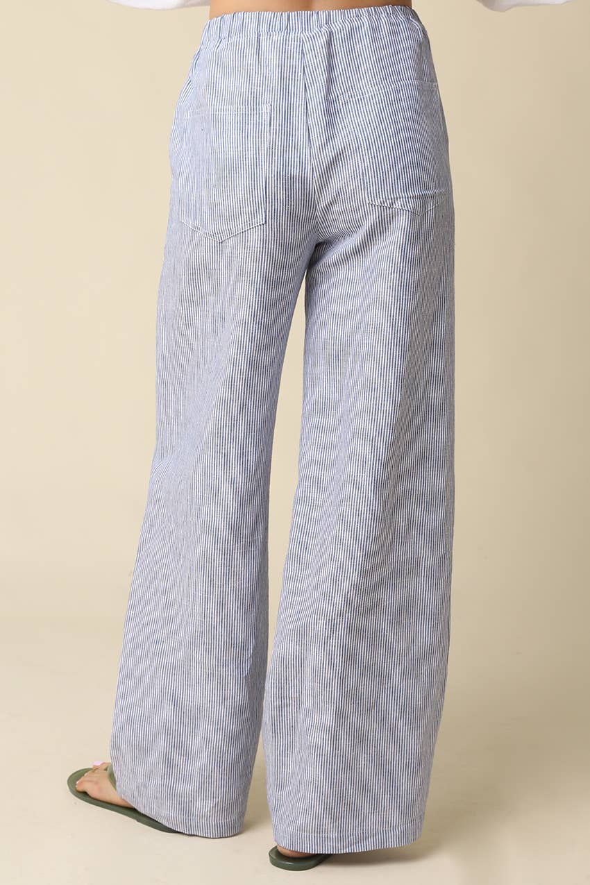 Victoria Sky Linen Wide Leg Pants