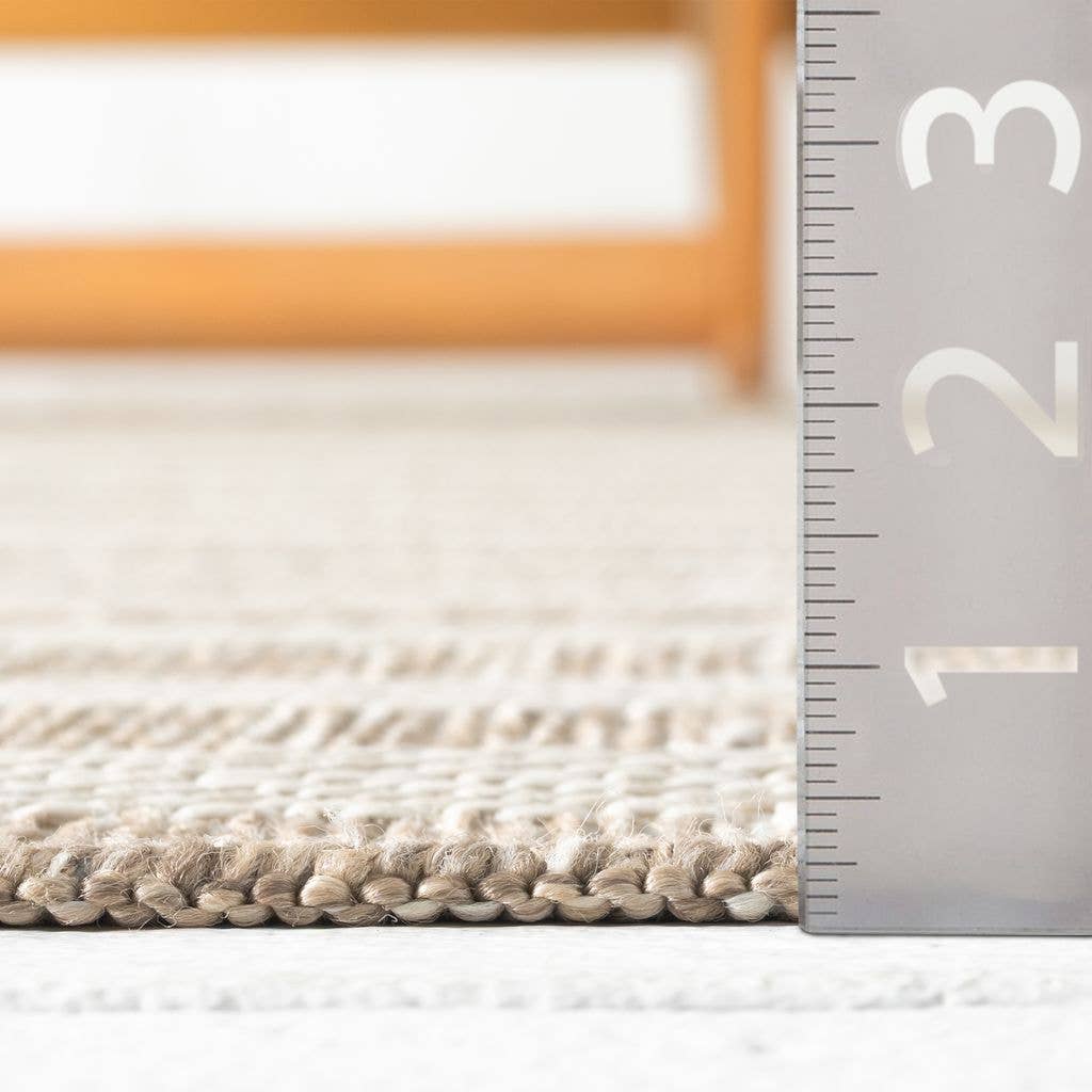 Ocean Striped Beige Brown Indoor/Outdoor Area Rug