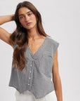 Daniela Gingham Button-Up Tank Top - Cloth + Cabin